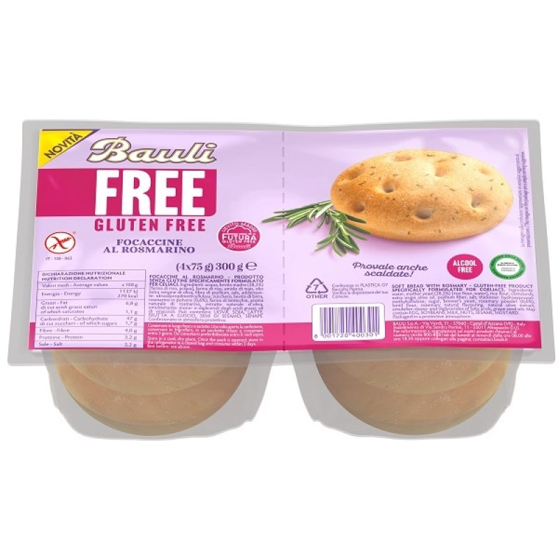 Bauli Free Focaccine Rosmarino Senza Glutine Bauli Free Focaccine Rosmarino Senza Glutine