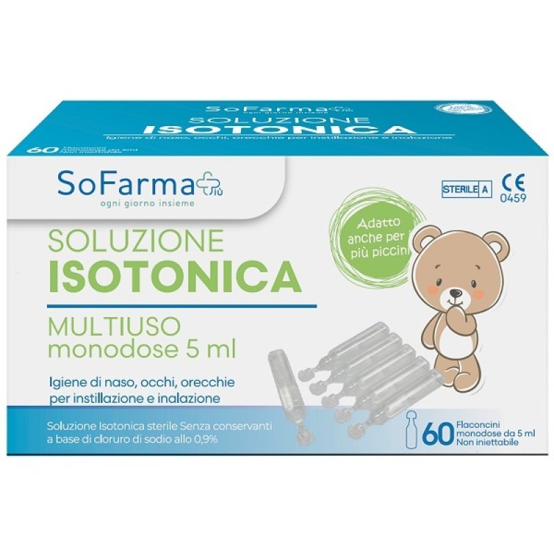 Soluzione salina 0,9% 60 flaconi 5 ml - soluzione fisiologica sterile monodose Soluzione salina 0,9% 60 flaconi 5 ml - soluzione fisiologica sterile monodose
