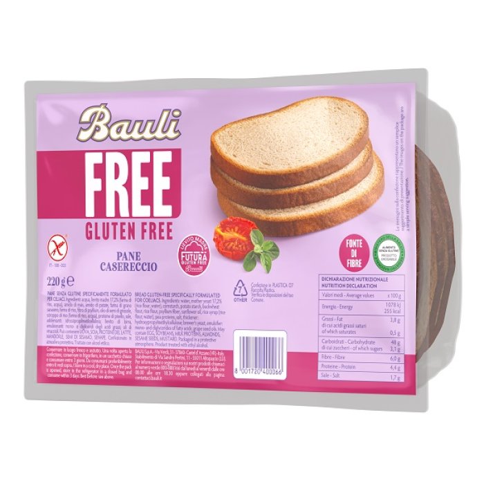 Bauli Free pane casereccio 220 g - pane casereccio senza glutine Bauli Free pane casereccio 220 g - pane casereccio senza glutine