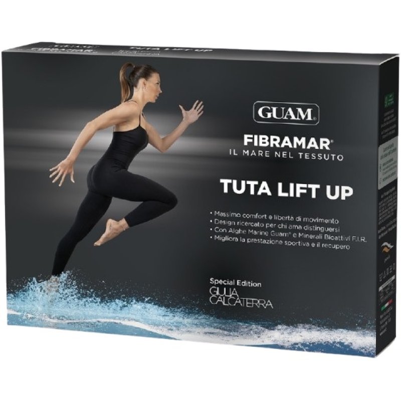 GUAM FIBRAMAR Tuta Snellente e Modellante Donna con Alghe Marine Attive, Tessuto Emana, Colore Nero, Taglia M/L GUAM FIBRAMAR Tuta Snellente e Modellante Donna con Alghe Marine Attive, Tessuto Emana, Colore Nero, Taglia M/L