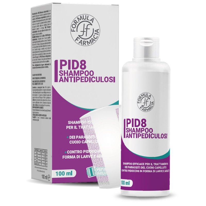 Formula PID8 shampoo antipidocchi 100 ml - detergente per trattare pidocchi e lendini