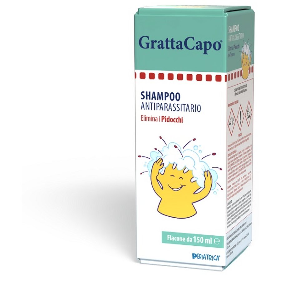 Grattacapo Shampoo Antiparassitario 150 millilitri | Trattamento Contro Pidocchi e Lendini per Bambini e Adulti, Ideale per Casa e Studio Grattacapo Shampoo Antiparassitario 150 millilitri | Trattamento Contro Pidocchi e Lendini per Bambini e Adulti, Ideale per Casa e Studio