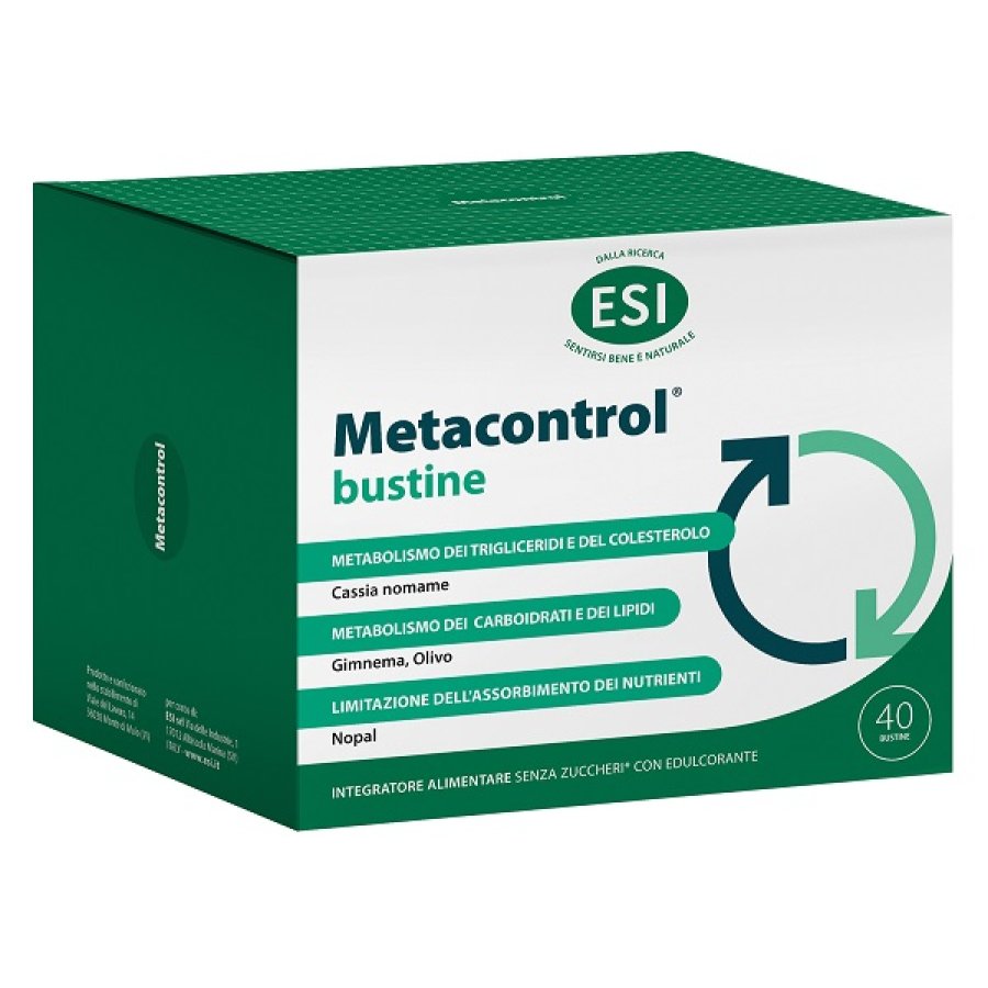ESI Metacontrol integratore per il controllo del peso e metabolismo dei carboidrati 40 bustine ESI Metacontrol integratore per il controllo del peso e metabolismo dei carboidrati 40 bustine