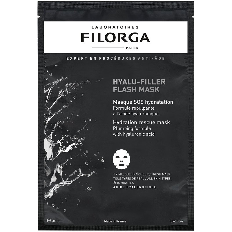 Filorga - Hyalu Hydra Filler Maschera Viso Effetto Seconda Pelle Idratante e Rimpolpante Confezione 1 Pezzo