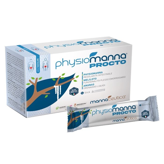Physiomanna Procto 14 Bustine &ndash; Dispositivo Medico per Emorroidi e Disturbi Anorettali, Azione Lenitiva e Protettiva