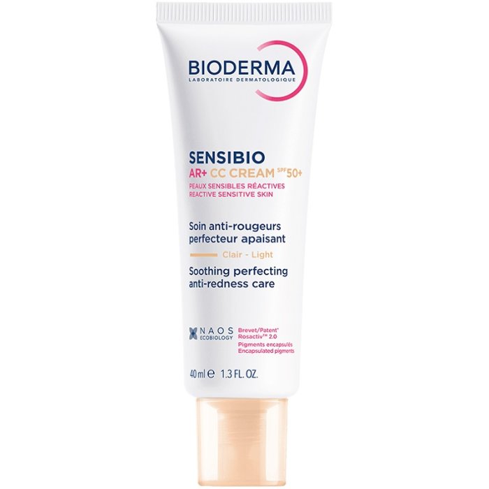 Bioderma Sensibio AR+ CC Cream SPF50+ Light Trattamento Quotidiano Colorato Chiaro, 40ml