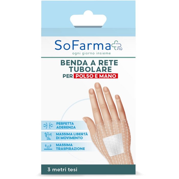 Rete Elastica per Polso e Mano, Fascia Tubolare di Sostegno Compressiva per Medicazione e Protezione