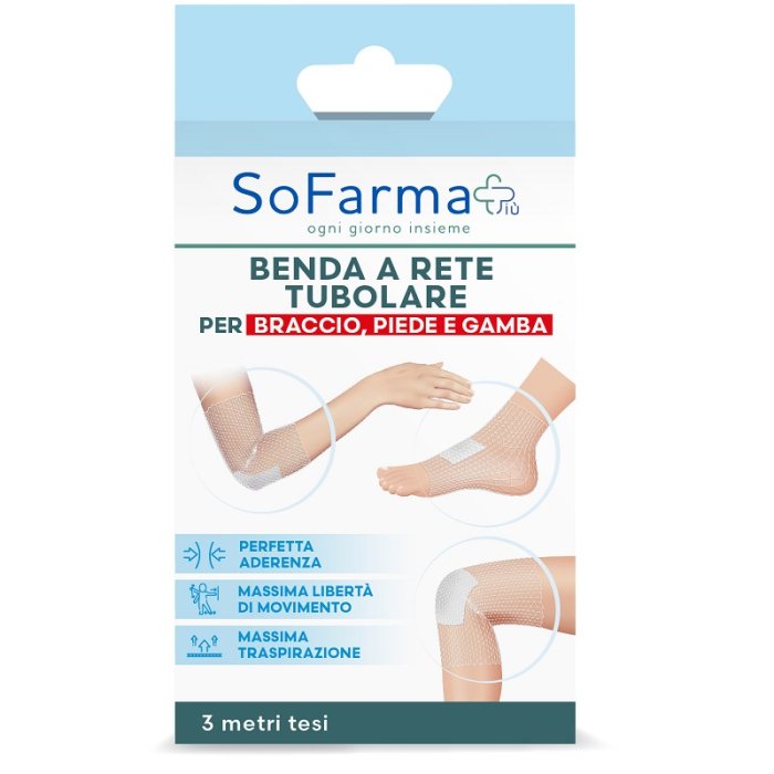 Rete Elastica Tubolare per Braccio Piede e Gamba per Fissaggio di Medicazioni e Bende