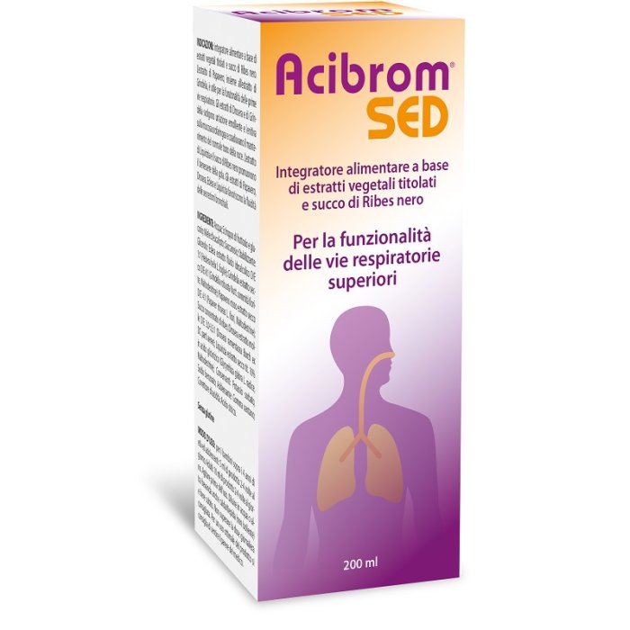 Acibrom Sed Sciroppo 200 Millilitri per Tosse Secca e Grassa Sedativo e Fluidificante per Adulti e Bambini