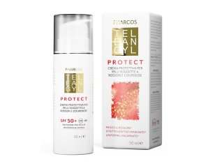 Teleangyl Protect Fattore di Protezione Solare SPF 50+ Pharc Crema Viso Alta Protezione per Pelli Sensibili e con Couperose