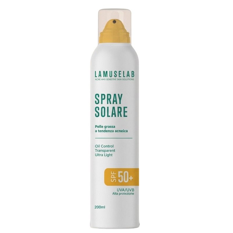 Lamuselab - Spray Solare Corpo Spf50+ Per Pelle A Tendenza Acneica Confezione 200 Ml Lamuselab - Spray Solare Corpo Spf50+ Per Pelle A Tendenza Acneica Confezione 200 Ml