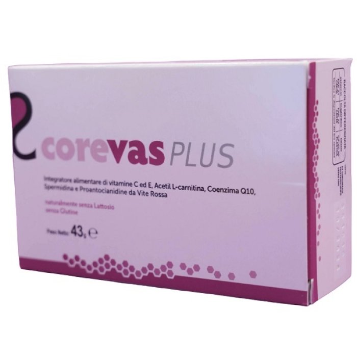 COREVAS PLUS Integratore Alimentare per Colesterolo and Benessere Cardiovascolare 30 Compresse