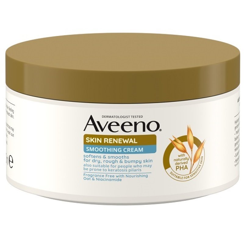 Aveeno Skin Renewal Smoothing Cream Crema Levigante Rinnovatrice per pelle secca, 300ml
