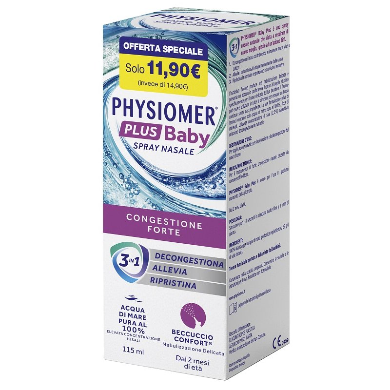 Physiomer plus baby spray nasale ipertonico per bambini 115 ml
