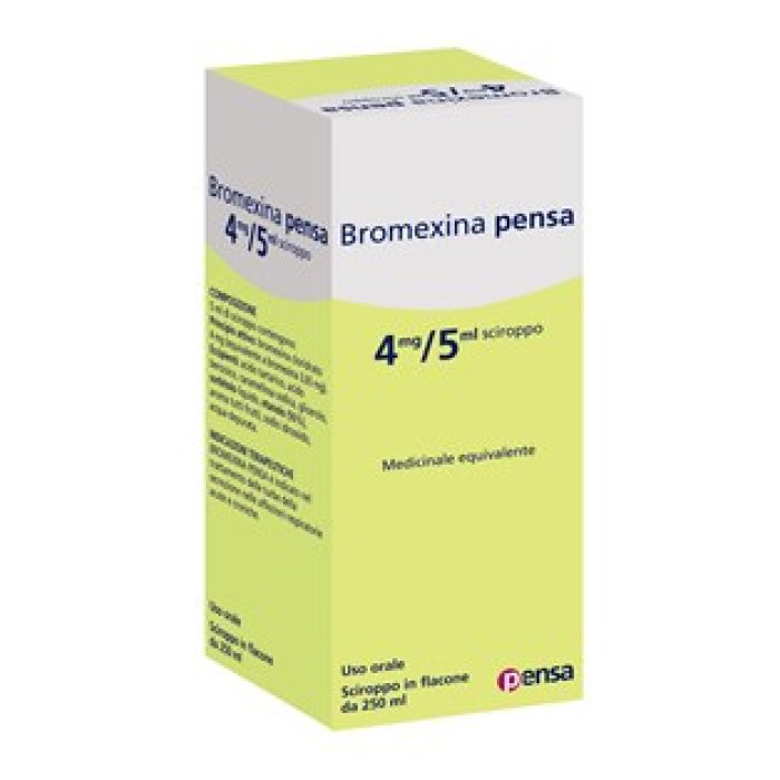 Bromexina Sciroppo 250 ml Pensa Mucolitico Fluidificante per Tosse Grassa Adulti e Bambini Bromexina Sciroppo 250 ml Pensa Mucolitico Fluidificante per Tosse Grassa Adulti e Bambini
