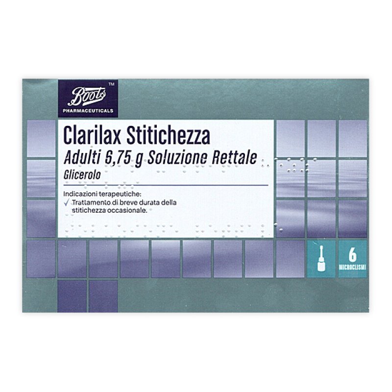 Clarilax Stitichezza Adulti Soluzione Rettale 6,75g Glicerolo Trattamento Stitichezza Occasionale 6 Microclismi