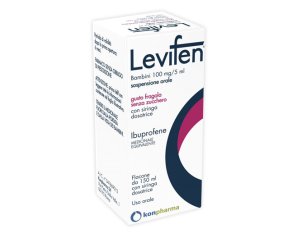 Levifen Bambini 100 Mg/5 Ml Sospensione Orale Gusto Fragola Senza Zucchero 1 Flacone Da 150 Ml Con Siringa Dosatrice