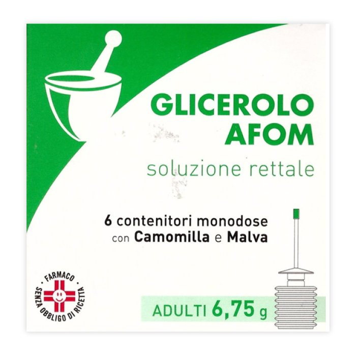 Glicerolo Afom Soluzione Rettale per adulti 6 contenitori monodose microclismi 6,75g Glicerolo Afom Soluzione Rettale per adulti 6 contenitori monodose microclismi 6,75g