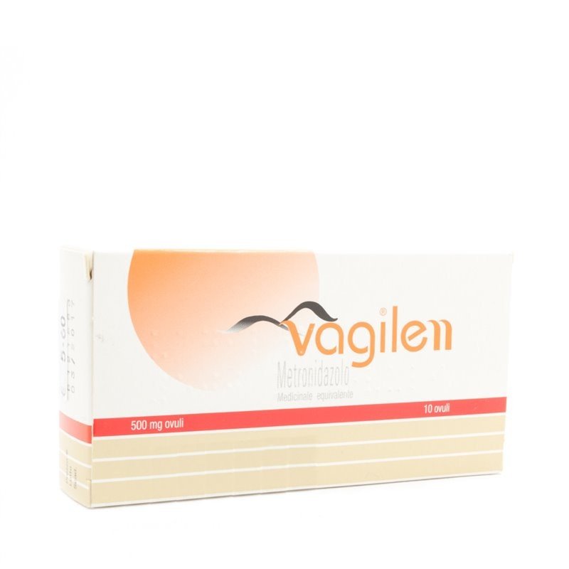 Vagilen Ovuli 500mg Metronidazolo Trattamento Trichomoniasi Sintomatica della Donna, 10 Ovuli Vagilen Ovuli 500mg Metronidazolo Trattamento Trichomoniasi Sintomatica della Donna, 10 Ovuli
