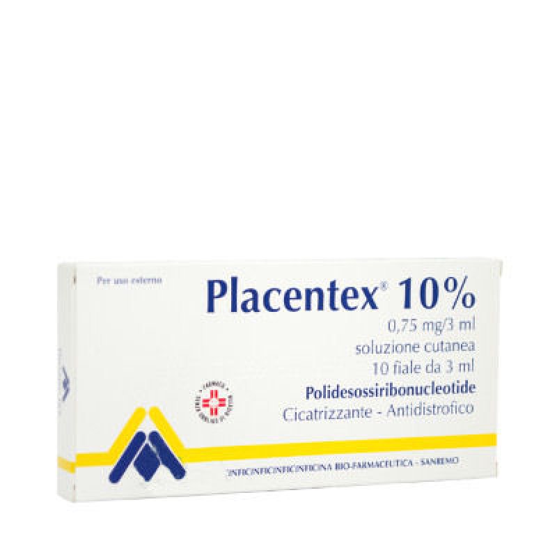 Placentex Fiale Iniettabili 10% 0,75 mg 3 ml 10 Fiale per Rigenerazione e Riparazione dei Tessuti