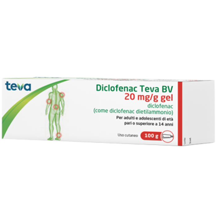 Diclofenac Teva Gel 20 Mg/G Confezione 100 Gr Diclofenac Teva Gel 20 Mg/G Confezione 100 Gr