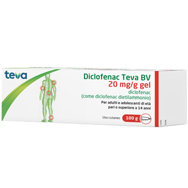 Diclofenac Teva Gel 20 Mg/G Confezione 100 Gr Diclofenac Teva Gel 20 Mg/G Confezione 100 Gr