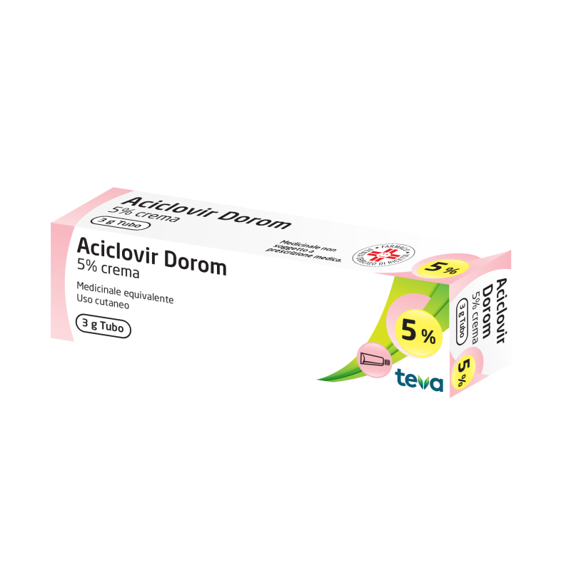 Aciclovir Crema 5 Percento Dorom 3 Grammi Trattamento Herpes Labiale e Genitale Aciclovir Crema 5 Percento Dorom 3 Grammi Trattamento Herpes Labiale e Genitale