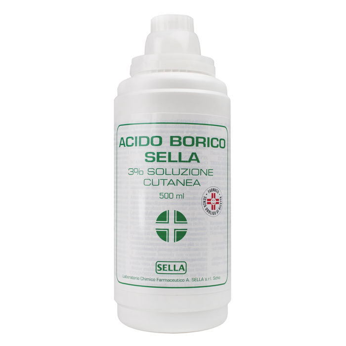 Acido Borico Sella 3% Soluzione Cutanea Flacone 500 Ml Acido Borico Sella 3% Soluzione Cutanea Flacone 500 Ml