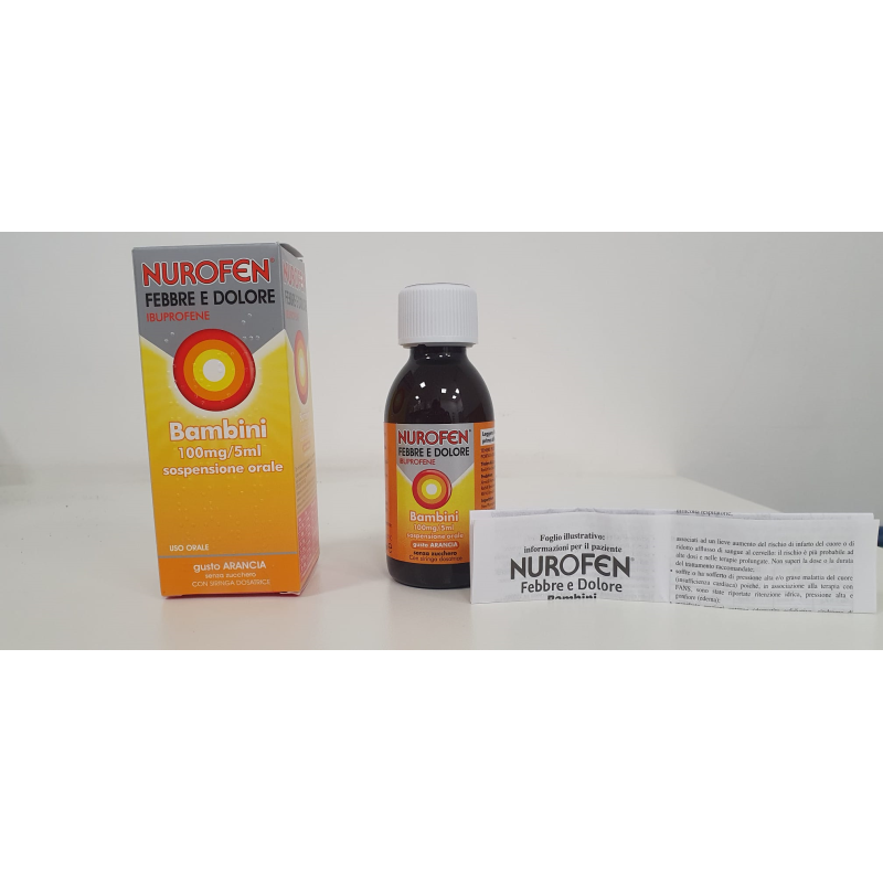 Nurofen Febbre bambini 100 mg/5 ml - sospensione orale a base di ibuprofene Nurofen Febbre bambini 100 mg/5 ml - sospensione orale a base di ibuprofene
