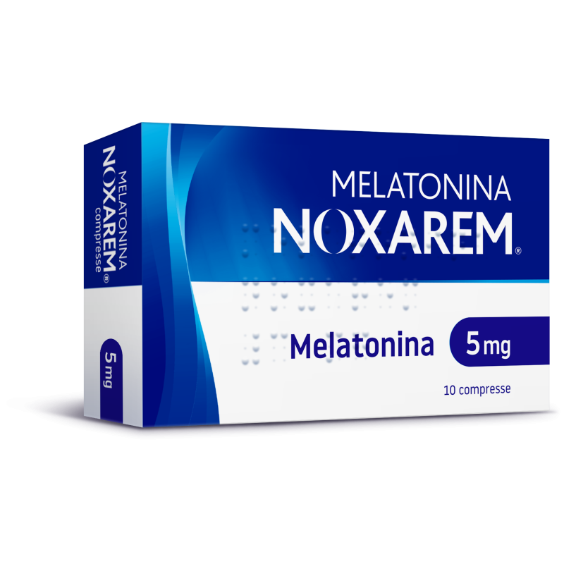 Melatonina Noxarem 5mg favorisce il sonno e l'addormentamento in caso di jet lag 10 compresse Melatonina Noxarem 5mg favorisce il sonno e l'addormentamento in caso di jet lag 10 compresse