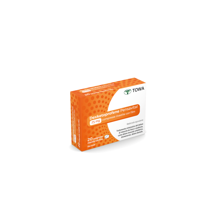 Dexketoprofene 25 mg 20 Compresse – Antidolorifico Antinfiammatorio per il Trattamento del Dolore Acuto