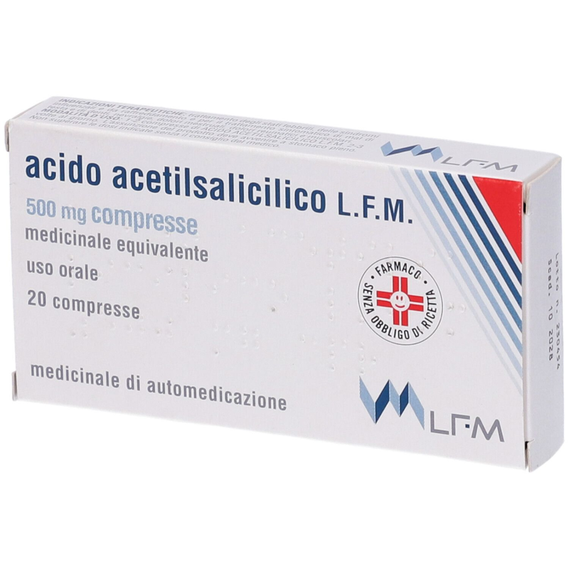 Acido Acetilsalic Lfm 500mg Febbre Sindromi Influenzali e Raffreddamento Antidolorifico 20 Compresse Acido Acetilsalic Lfm 500mg Febbre Sindromi Influenzali e Raffreddamento Antidolorifico 20 Compresse