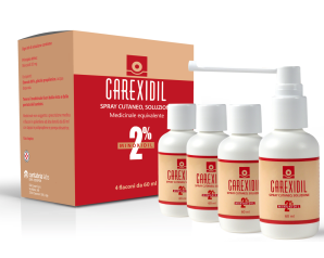 Carexidil 2% Spray Cutaneo - Soluzione 4x60 ml per il Trattamento della Calvizie