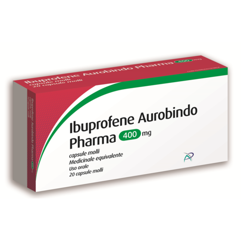 Ibuprofene aurobindo pharma 400 mg capsule molli medicinale equivalente 20 capsule