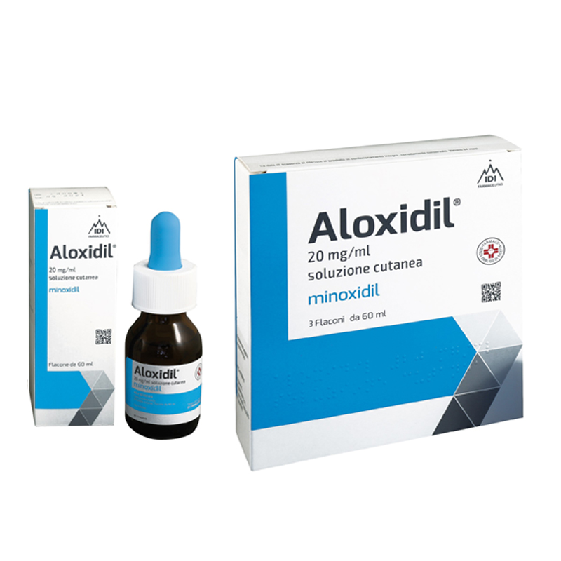 Aloxidil 2% 20 mg/ml Soluzione Cutanea 3 flaconi da 60 ml Aloxidil 2% 20 mg/ml Soluzione Cutanea 3 flaconi da 60 ml