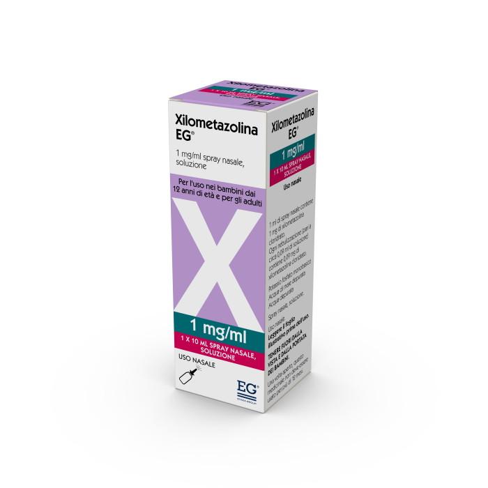 Xilometazolina Spray Nasale 10 ml Decongestionante Naso Chiuso per Raffreddore e Sinusite
