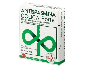 Antispasmina Colica Forte 50mg + 10mg Antispastico, 30 Compresse Rivestite