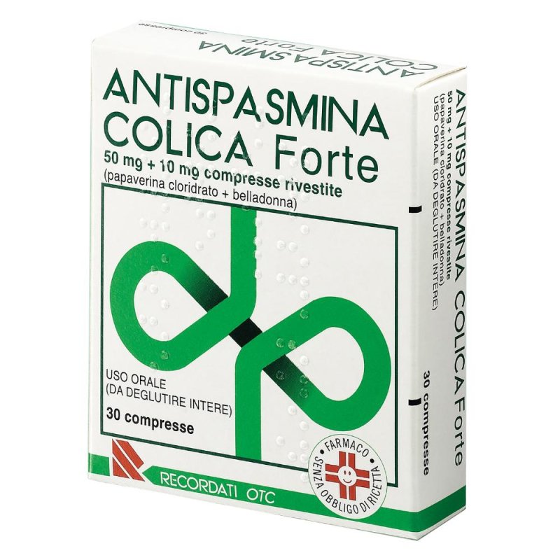 Antispasmina Colica Forte 50mg + 10mg Antispastico, 30 Compresse Rivestite Antispasmina Colica Forte 50mg + 10mg Antispastico, 30 Compresse Rivestite