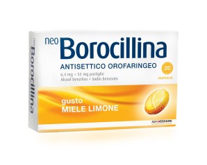 Neoborocillina Antisettico Orofaringeo 20 Pastiglie 6,4 Mg +52 Mg Miele  Limone