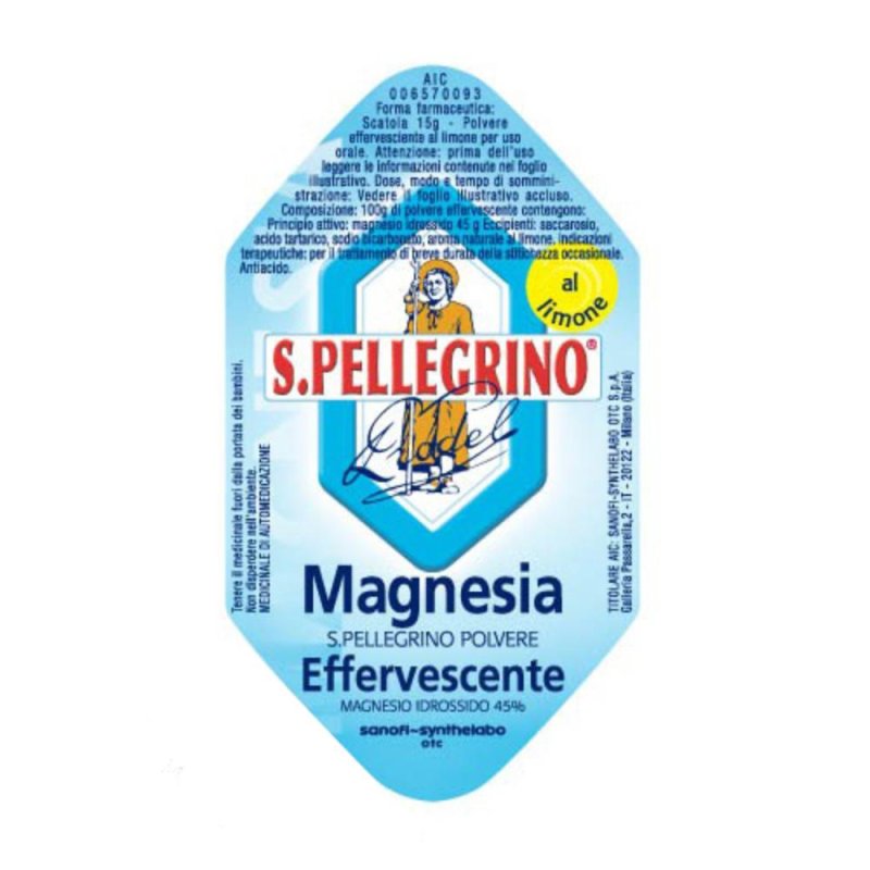Magnesia San Pellegrino Polvere effervescente gusto limone 15 grammi