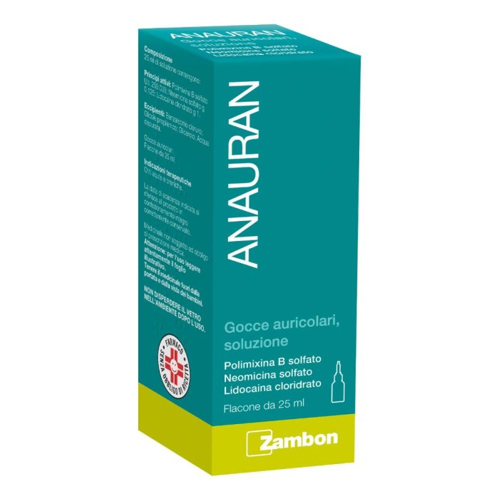 Anauran gocce auricolari soluzione 25 ml per otite e dolore all’orecchio