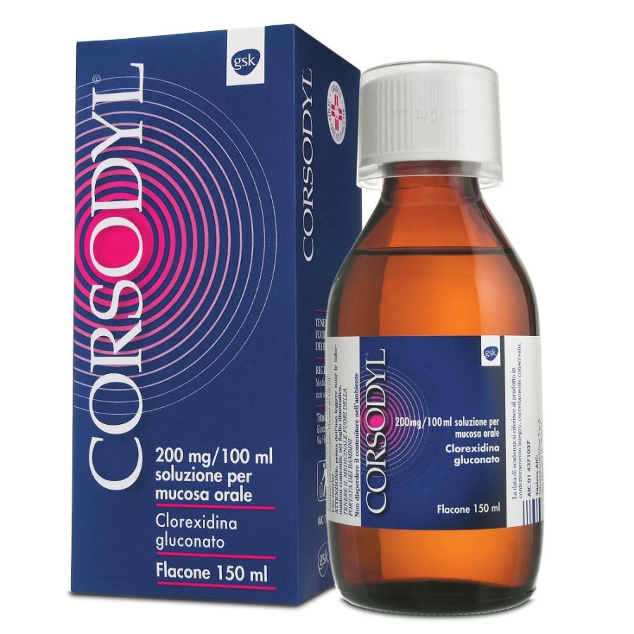 Corsodyl 200 Mg/100 Ml Soluzione Per Mucosa Orale Flacone 150 Ml