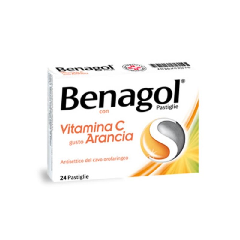 Benagol con vitamina C arancia antisettico del cavo orale azione antiossidante 24 pastiglie