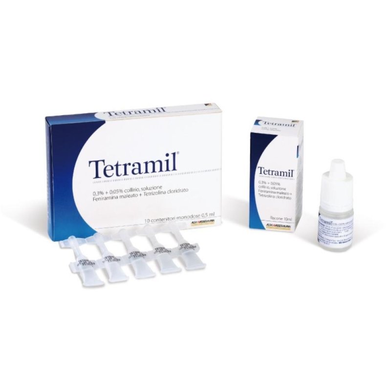Tetramil 0,3% + 0,05% Collirio, Soluzione 10 Contenitori Monodose Da 0,5 Ml Tetramil 0,3% + 0,05% Collirio, Soluzione 10 Contenitori Monodose Da 0,5 Ml