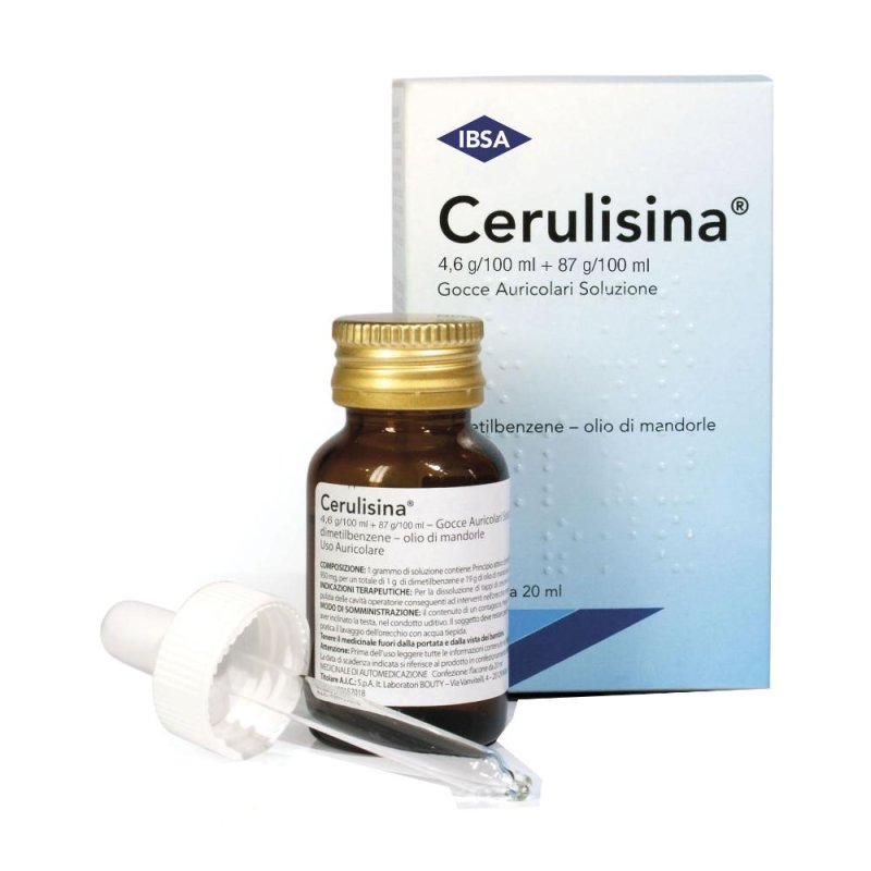 Cerulisina Gocce Auricolari: Rimedio per la Pulizia delle Orecchie e Dissoluzione dei Tappi di Cerume  Da 20 Ml