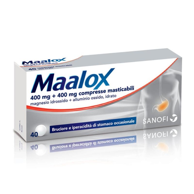 Maalox 400 Mg + 400 Mg Compresse Masticabili 40 Compresse Maalox 400 Mg + 400 Mg Compresse Masticabili 40 Compresse