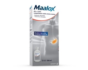 Maalox Sospensione Orale 4+3,5% 250 ml trattamento del bruciore e dell’iperacidità dello stomaco 