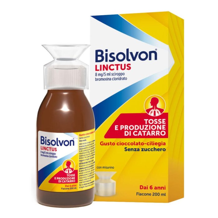 Bisolvon sciroppo 8 mg/5 ml flacone 200 ml - mucolitico per tosse grassa e catarro