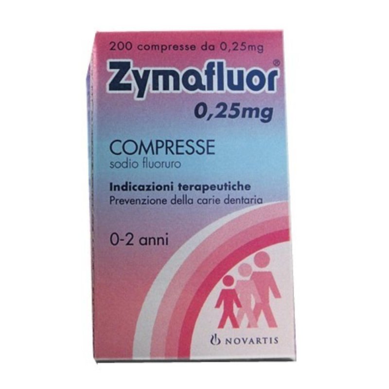 Zymafluor 0,25 mg Compresse 200 Compresse Fluoruro di Sodio per Bambini Prevenzione Carie Dentale Zymafluor 0,25 mg Compresse 200 Compresse Fluoruro di Sodio per Bambini Prevenzione Carie Dentale
