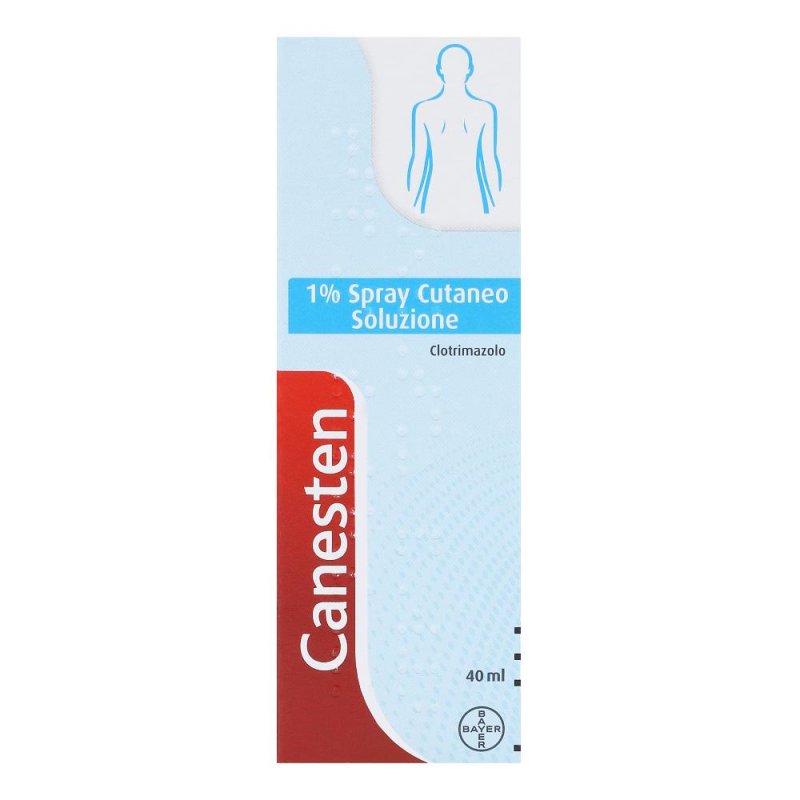Bayer Canesten Spray cutaneo per Funghi e Micosi con Clotrimazolo 1% Antimicotico Antifungino Flacone 40ml Bayer Canesten Spray cutaneo per Funghi e Micosi con Clotrimazolo 1% Antimicotico Antifungino Flacone 40ml